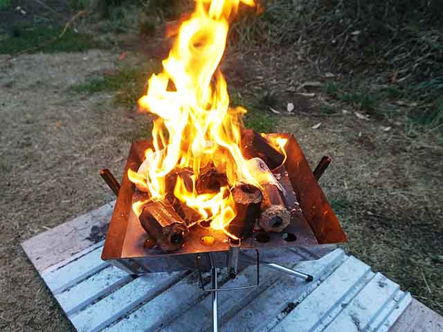 オガライトの焚き火