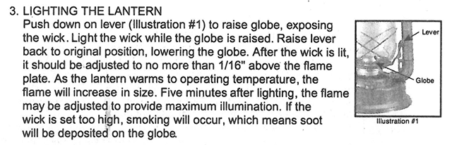 Dietz hurricane lantern instructions
